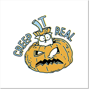 Simons Cat Creep It Real Halloween, Simons Cat Creepy It Real Posters and Art